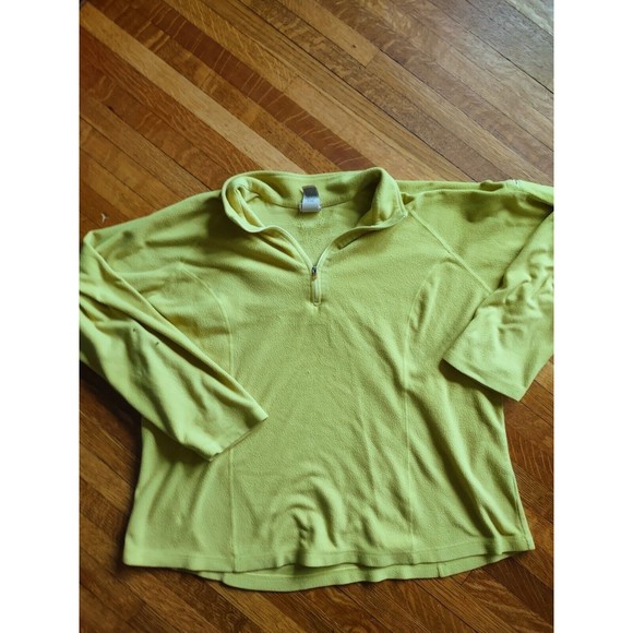 ll bean sweater fleece 1/4 zip Women's Size XL Yellow Mustard Gorecore - Picture 1 of 5